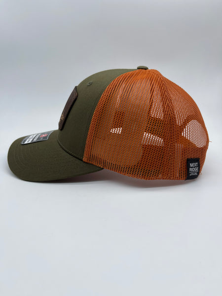 Muley Shed Hat- Dark Loden/Jaffa Orange