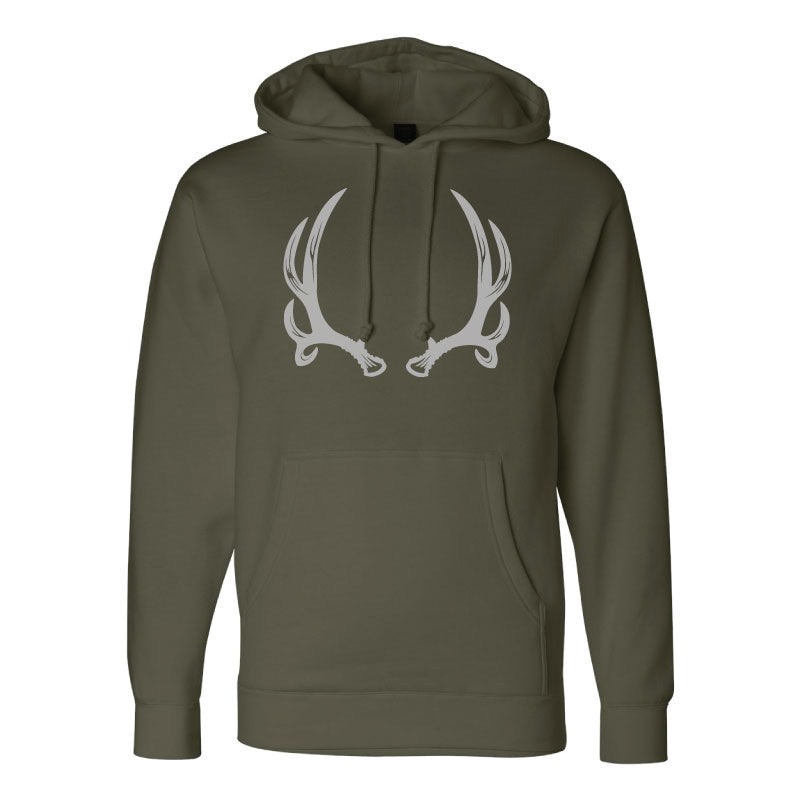 Next Ridge Apparel Icon Mule Deer Elk Hunting Hoodie heavweight antler military green 