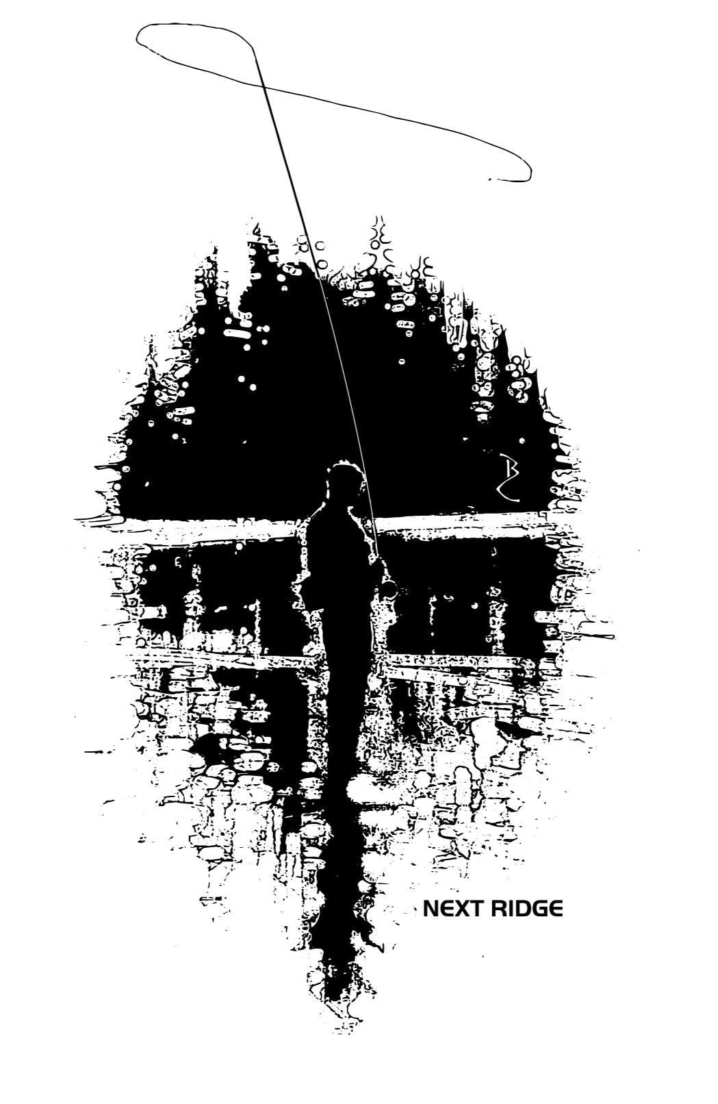 next Ridge Apparel fly fishing T-shirt trout Brent cotton artist artwork tan tee on the rod reel golden hour painting
